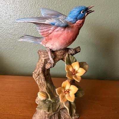 Vintage Hand-Painted Porcelain Bluebird FigurIne