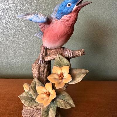Vintage Hand-Painted Porcelain Bluebird FigurIne