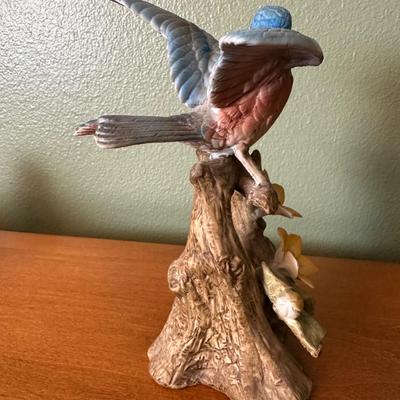 Vintage Hand-Painted Porcelain Bluebird FigurIne