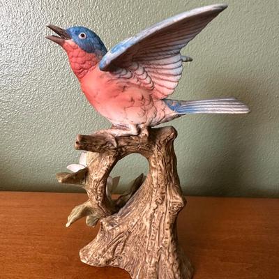 Vintage Hand-Painted Porcelain Bluebird FigurIne