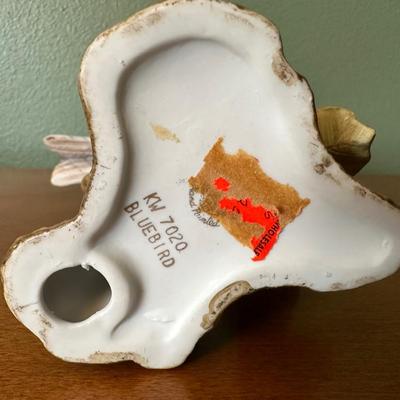 Vintage Hand-Painted Porcelain Bluebird FigurIne