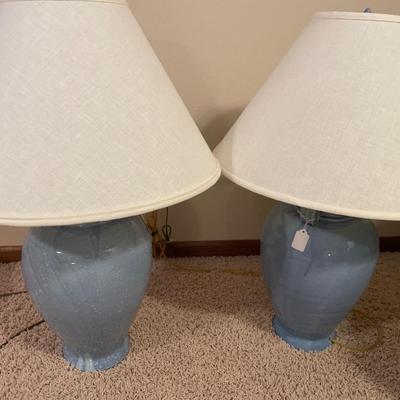 Blue speckled lamps