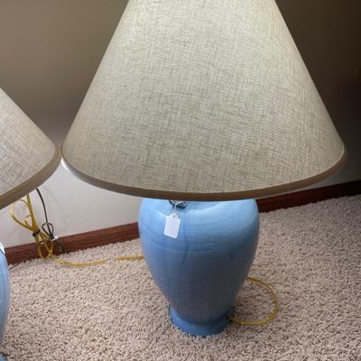 Blue speckled lamps