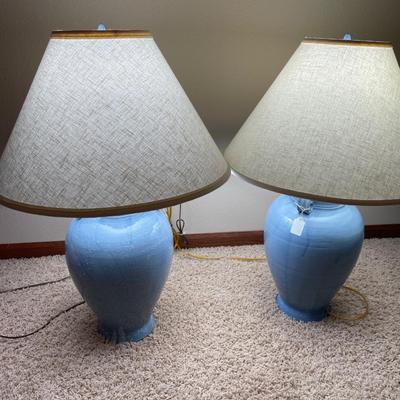 Blue speckled lamps