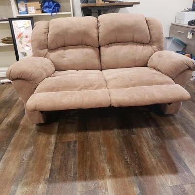 Microfiber Tan Reclining Love Seat (BLR-KD)