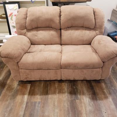 Microfiber Tan Reclining Love Seat (BLR-KD)