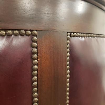 Half Moon Leather and Wood Bar W/ Three Stools (BLR-KD)