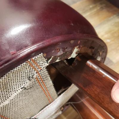 Half Moon Leather and Wood Bar W/ Three Stools (BLR-KD)