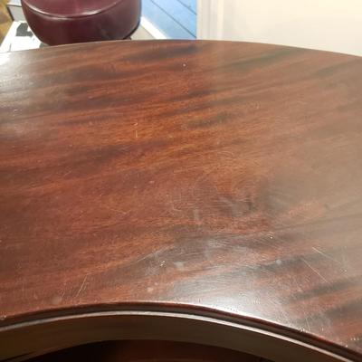 Half Moon Leather and Wood Bar W/ Three Stools (BLR-KD)