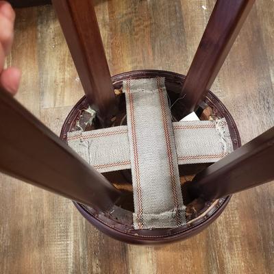 Half Moon Leather and Wood Bar W/ Three Stools (BLR-KD)