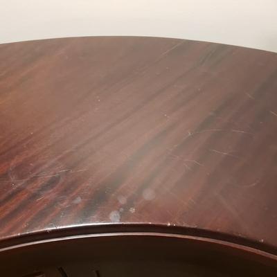 Half Moon Leather and Wood Bar W/ Three Stools (BLR-KD)