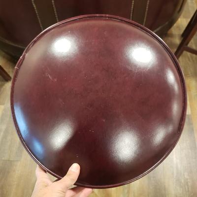 Half Moon Leather and Wood Bar W/ Three Stools (BLR-KD)