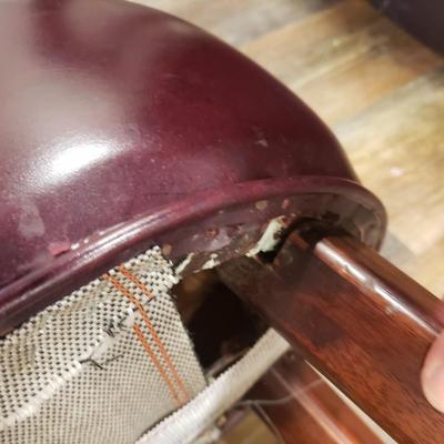 Half Moon Leather and Wood Bar W/ Three Stools (BLR-KD)