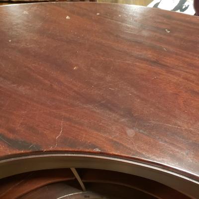 Half Moon Leather and Wood Bar W/ Three Stools (BLR-KD)