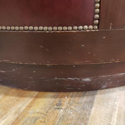 Half Moon Leather and Wood Bar W/ Three Stools (BLR-KD)