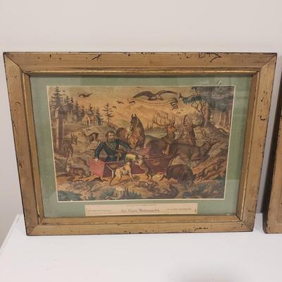 Two Vintage Hunting Prints (BLR-KD)