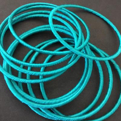 Beautiful turquoise blue silk, Bengal bracelets