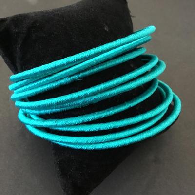 Beautiful turquoise blue silk, Bengal bracelets