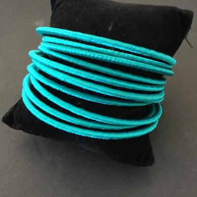 Beautiful turquoise blue silk, Bengal bracelets