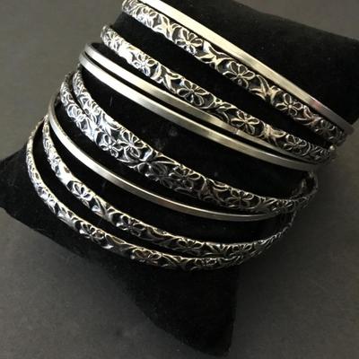 Beautiful Silver tone, bangle, bracelets