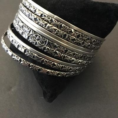 Beautiful Silver tone, bangle, bracelets