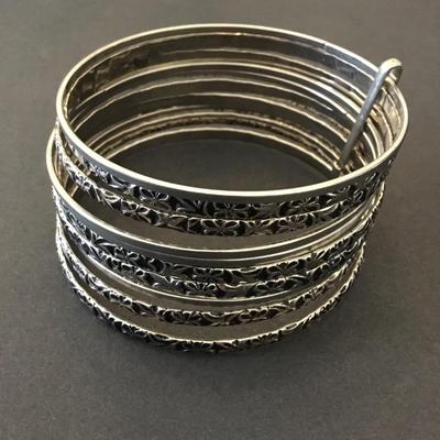 Beautiful Silver tone, bangle, bracelets