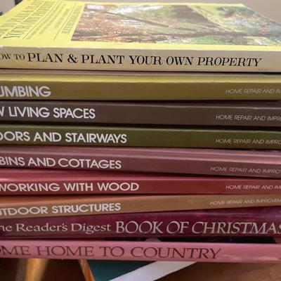 Many hard and soft cover books