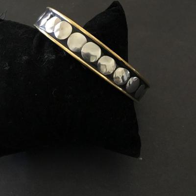 Vintage, silver, and gold tone bangle bracelet