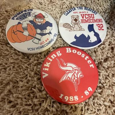 Footballs, baseball baseballs, and pins