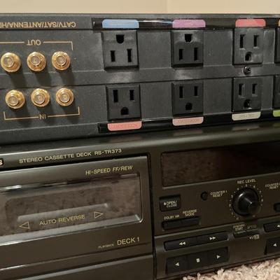 Technics dual tape player and Tripp lite power cord