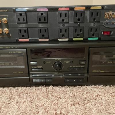 Technics dual tape player and Tripp lite power cord