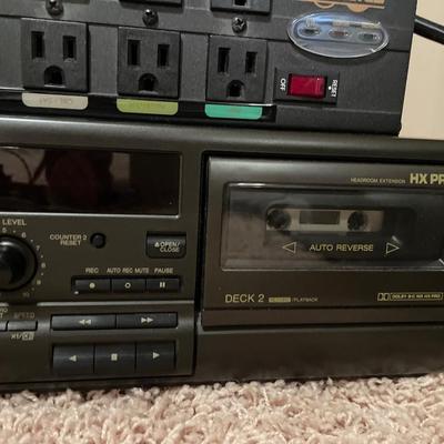 Technics dual tape player and Tripp lite power cord