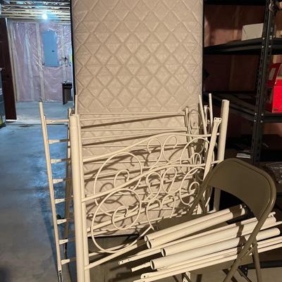 Twin canopy frame and mattress