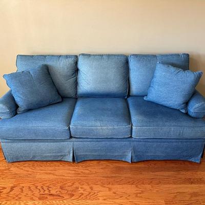 Bassett Denim Blue Skirted Sofa