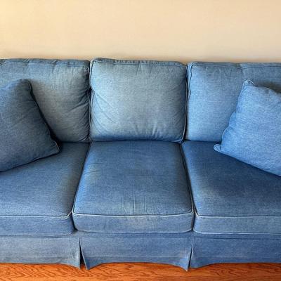 Bassett Denim Blue Skirted Sofa