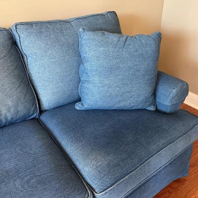 Bassett Denim Blue Skirted Sofa