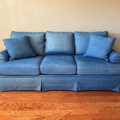 Bassett Denim Blue Skirted Sofa
