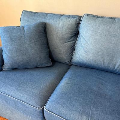 Bassett Denim Blue Skirted Sofa