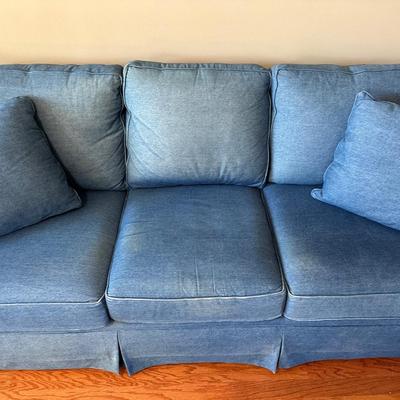 Bassett Denim Blue Skirted Sofa