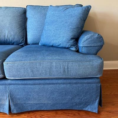 Bassett Denim Blue Skirted Sofa