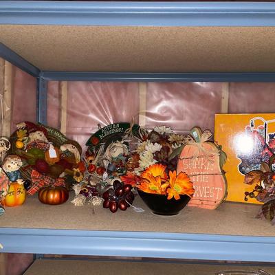 Fall decor & punch bowl