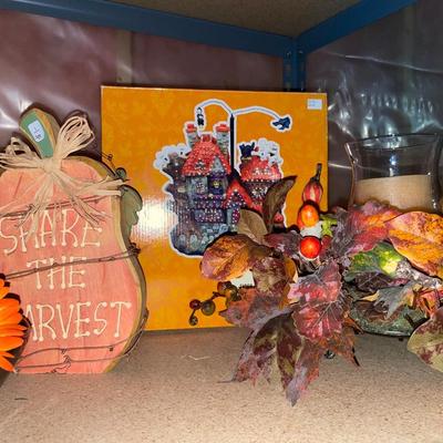 Fall decor & punch bowl