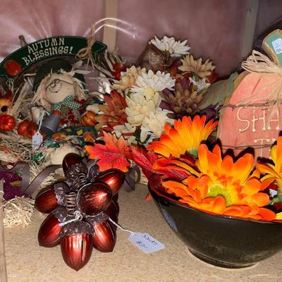Fall decor & punch bowl