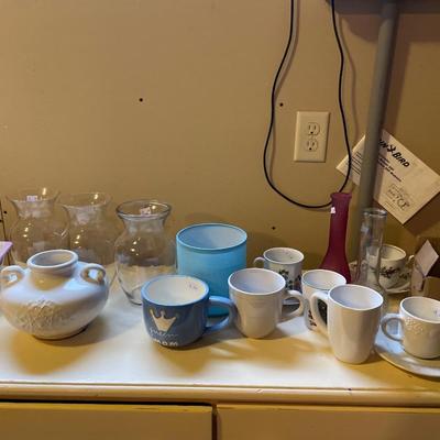 Coffee cups and vases