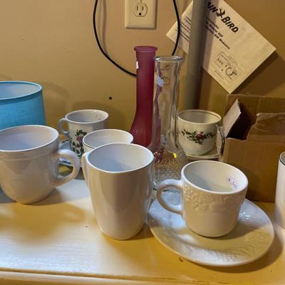 Coffee cups and vases