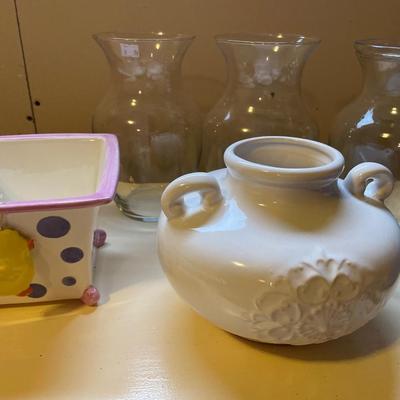 Coffee cups and vases