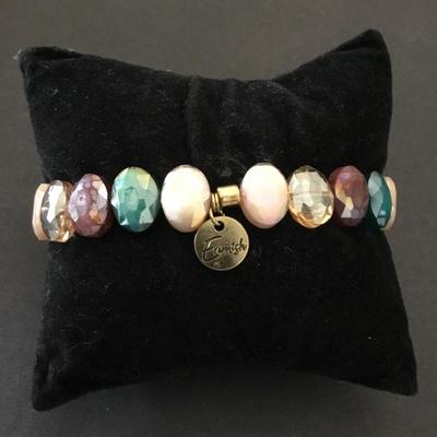 Erimish iridescent, , Indian Summer faceted, glass bead or crystal bead stretch bracelet very beautiful