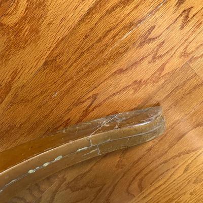 Vintage Solid Wood Dining Table with 6 Matching Chairs and Two Leaves