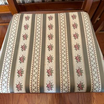 Vintage Solid Wood Dining Table with 6 Matching Chairs and Two Leaves
