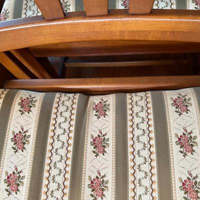 Vintage Solid Wood Dining Table with 6 Matching Chairs and Two Leaves